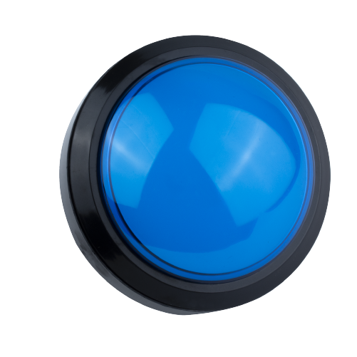 100mm 파랑 원형 LED 아케이드 스위치 버튼 (돔 모양)